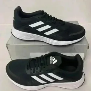-251F Adidas Duramo, Course a Pied, Black, White, Mens Running Shoes-US 9 Mens
