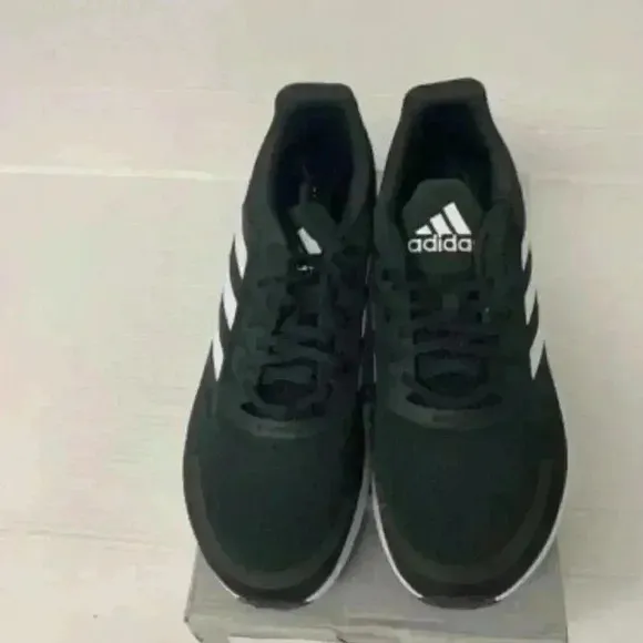 -251F Adidas Duramo, Course a Pied, Black, White, Mens Running Shoes-US 9 Mens