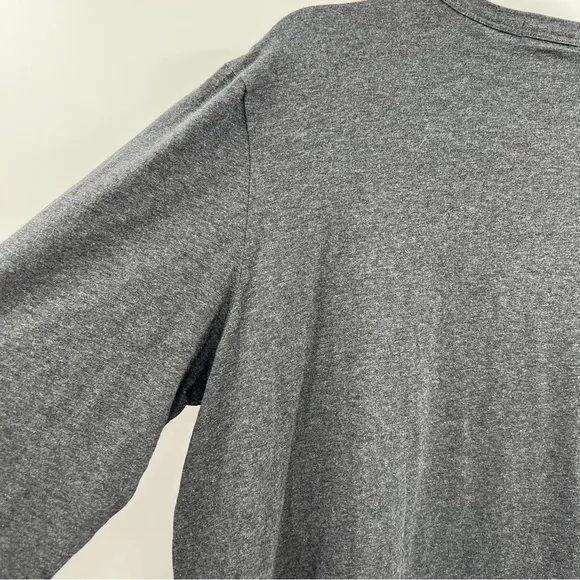 - NEW Theory Double Long-Sleeve Tee in Pima Cotton Charcoal Gray Heathered