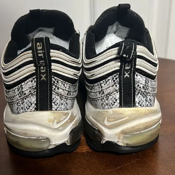 🔥 Nike Air Max 97 'Cocoa Snake' Running Shoes Women's Size 8 Black White - GUC