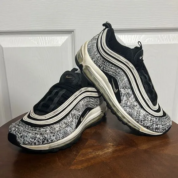🔥 Nike Air Max 97 'Cocoa Snake' Running Shoes Women's Size 8 Black White - GUC