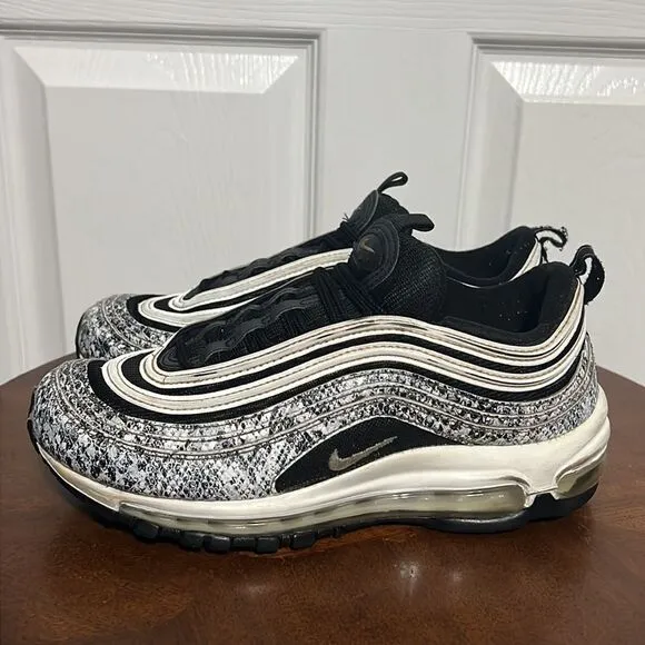 🔥 Nike Air Max 97 'Cocoa Snake' Running Shoes Women's Size 8 Black White - GUC