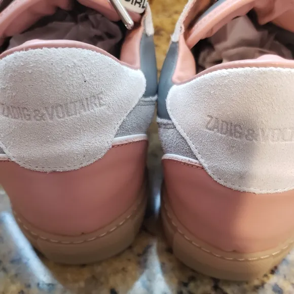 💜 Zadig &amp; Voltaire Sneakers 👟 Leather &amp; Suede Multicolor Board Top Patch Shoes
