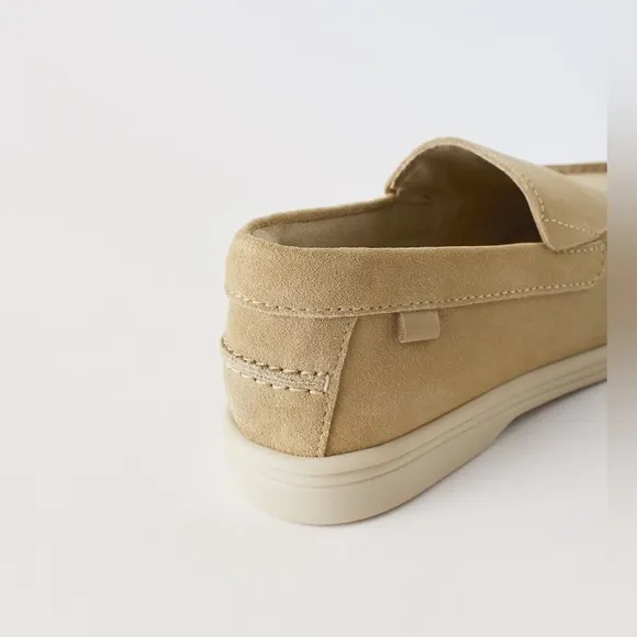 🆕 Zara Suede Boat Shoes in Sandy Brown