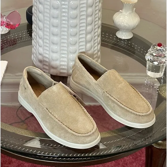 🆕 Zara Suede Boat Shoes in Sandy Brown