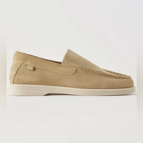 🆕 Zara Suede Boat Shoes in Sandy Brown