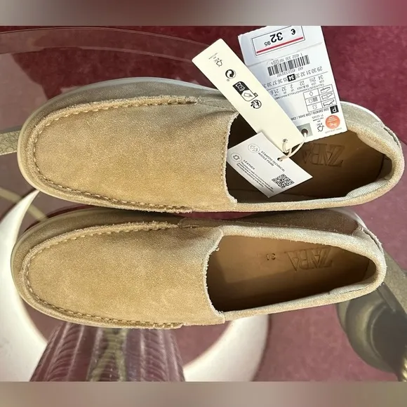 🆕 Zara Suede Boat Shoes in Sandy Brown