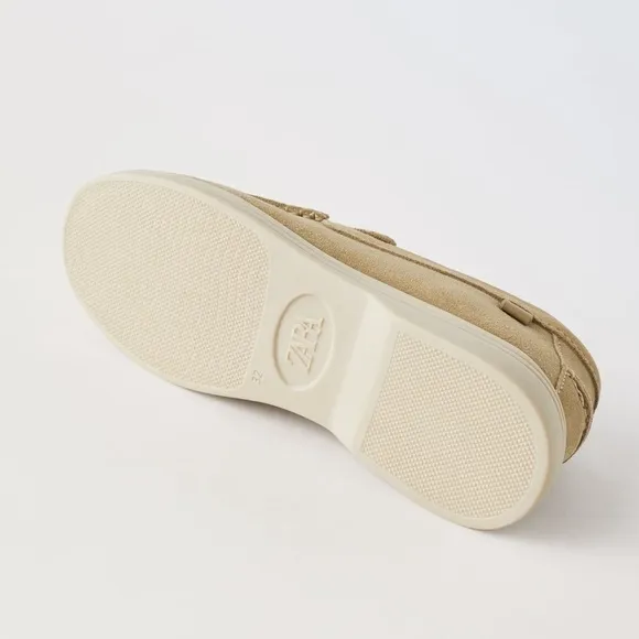 🆕 Zara Suede Boat Shoes in Sandy Brown