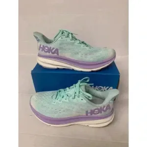 .1314 Hoka W Clifton 9, Blue/Purple, Womens Running Shoes-US 7.5 Womens