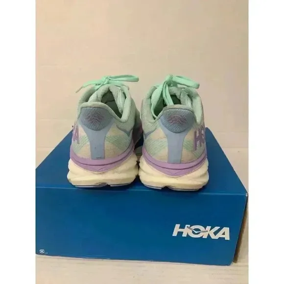 .1314 Hoka W Clifton 9, Blue/Purple, Womens Running Shoes-US 7.5 Womens