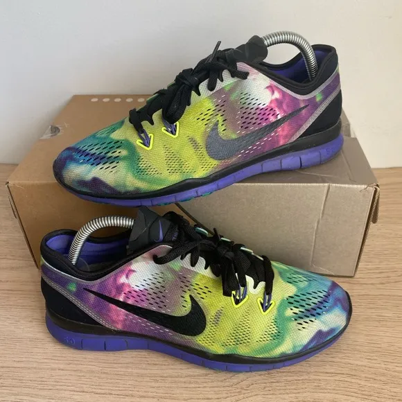 2014 Nike Free 5.0 TR Tie Dye Multicolor Women's running shoes - Size 8.5
