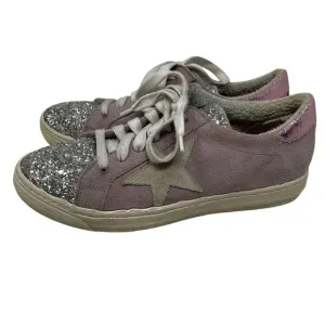 275 Central Star Silver Glitter Purple Suede Sneakers Size 39 US 9