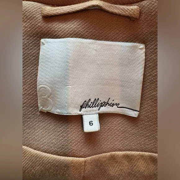 3.1 Phillip Lim Tan Winter Weight Crop Jacket 6 Virgin Wool like new