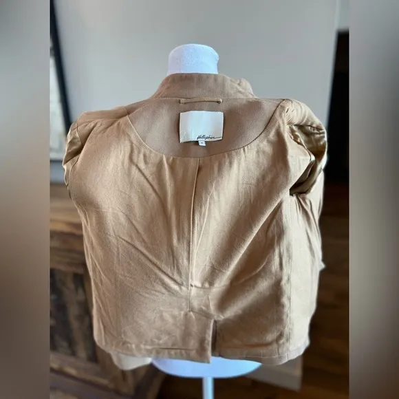 3.1 Phillip Lim Tan Winter Weight Crop Jacket 6 Virgin Wool like new