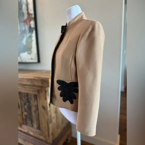 3.1 Phillip Lim Tan Winter Weight Crop Jacket 6 Virgin Wool like new