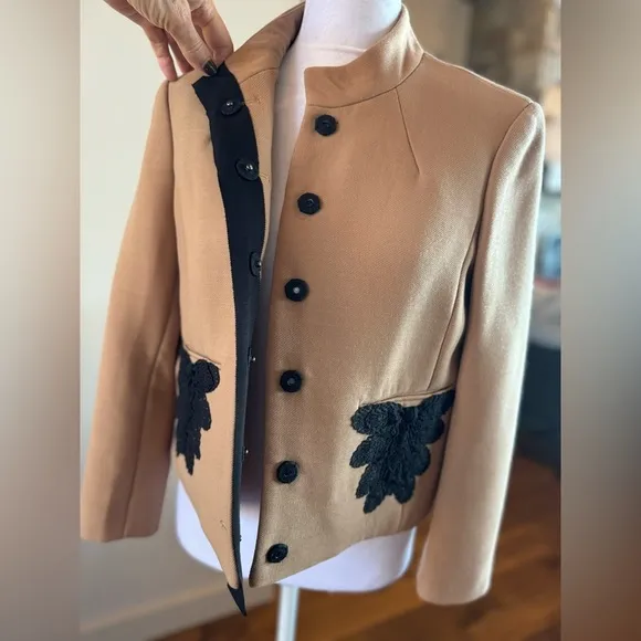 3.1 Phillip Lim Tan Winter Weight Crop Jacket 6 Virgin Wool like new