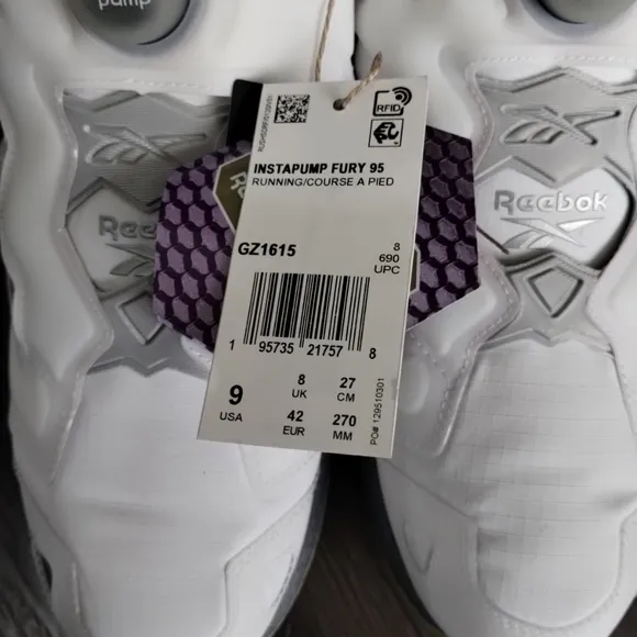 7.5, 9 Reebok Instapump Fury 95 White Glow in the Dark Mens Shoes GZ1615 Running