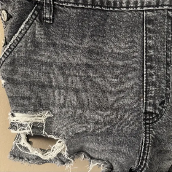 Abercrombie &amp; Fitch Gray Denim Short Overalls Size L