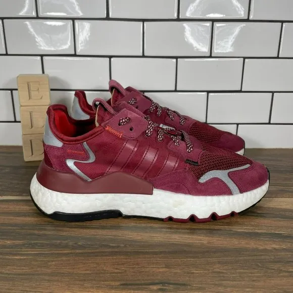 adidas 3M Nite Jogger J Youth Kid's Size 4.5 Shoes Burgundy Athletic Sneakers