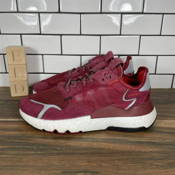 adidas 3M Nite Jogger J Youth Kid's Size 4.5 Shoes Burgundy Athletic Sneakers