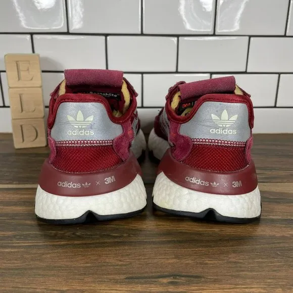 adidas 3M Nite Jogger J Youth Kid's Size 4.5 Shoes Burgundy Athletic Sneakers