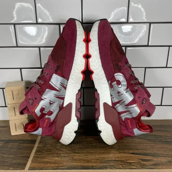 adidas 3M Nite Jogger J Youth Kid's Size 4.5 Shoes Burgundy Athletic Sneakers
