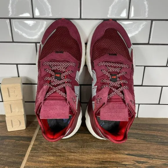 adidas 3M Nite Jogger J Youth Kid's Size 4.5 Shoes Burgundy Athletic Sneakers