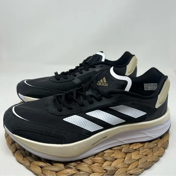 ADIDAS Adizero Boston 10 Running Shoes Black White Size 13 Men's