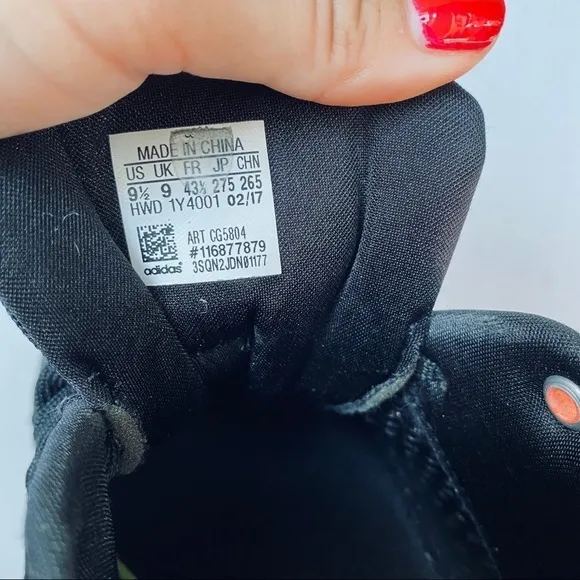Adidas Black &amp; Orange Cloud Sole Sneakers - Size 9.5