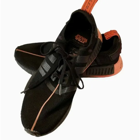 Adidas Boys Shoes Star Wars Size 6 Youth Sneakers Black Orange