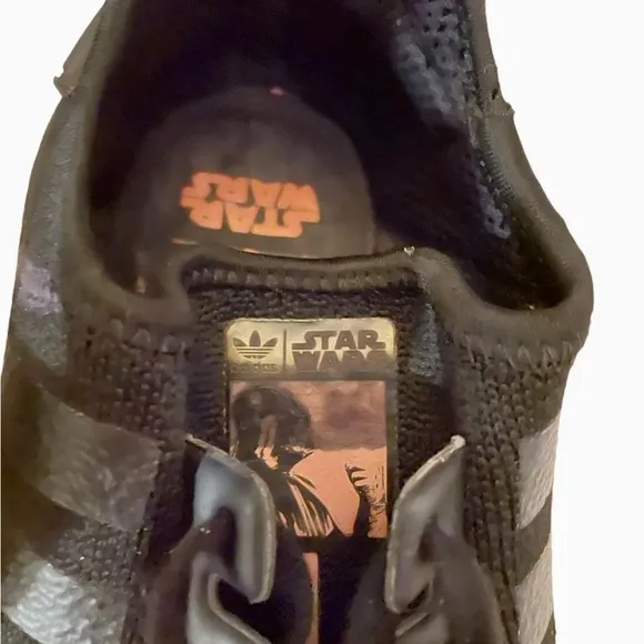Adidas Boys Shoes Star Wars Size 6 Youth Sneakers Black Orange