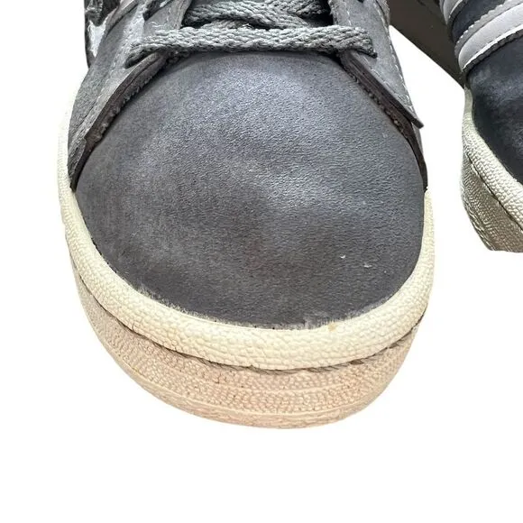 Adidas Campus 80s Shoes - Gray Suede with White Stripes - Men’s Size 10.5