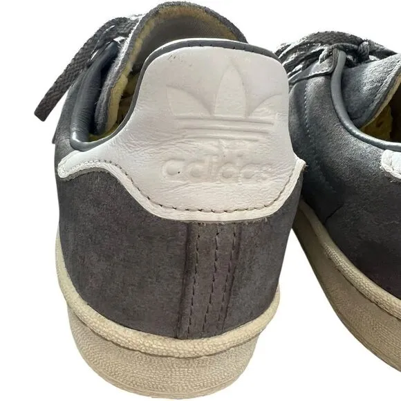 Adidas Campus 80s Shoes - Gray Suede with White Stripes - Men’s Size 10.5