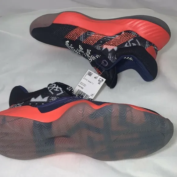 Adidas D.O.N. Issue #1 Little Kids Geek Up Shoes Size 4.5 Black Indigo FV7183
