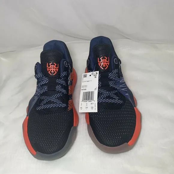 Adidas D.O.N. Issue #1 Little Kids Geek Up Shoes Size 4.5 Black Indigo FV7183