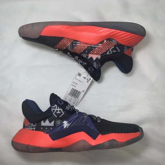 Adidas D.O.N. Issue #1 Little Kids Geek Up Shoes Size 4.5 Black Indigo FV7183