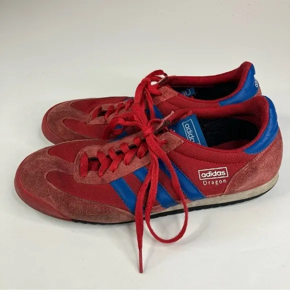 Adidas Dragon Shoes Red Suede Mens Size 8.5