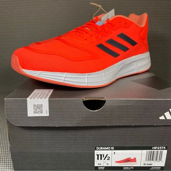 Adidas Duramo 10 Running Shoes Athletic Men's US 11.5 Solar Red HP2373