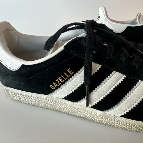 ADIDAS Gazelle ADV Shoes Black Suede White Stripes Size 7
