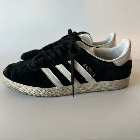 ADIDAS Gazelle ADV Shoes Black Suede White Stripes Size 7