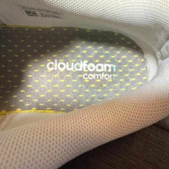 Adidas Grand Court White and Gold Sneakers with Cloudfoam Cushioning
