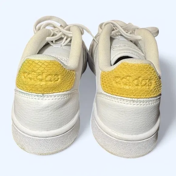 Adidas Grand Court White and Gold Sneakers with Cloudfoam Cushioning
