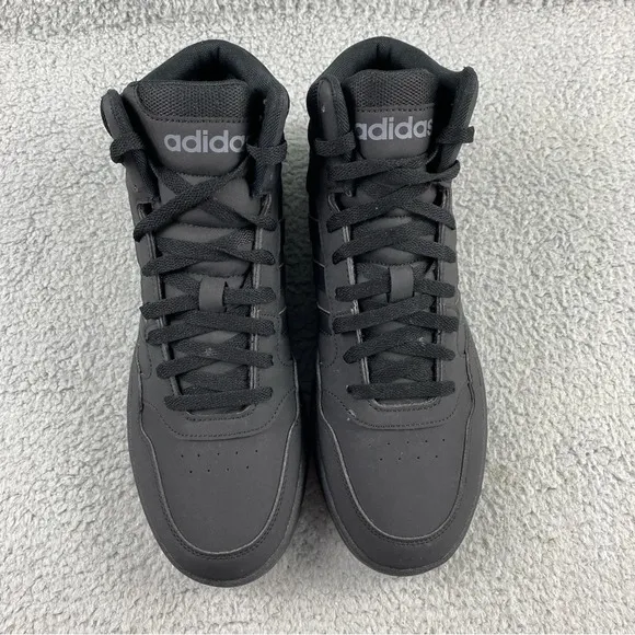 Adidas Hoops 3.0 Mid Shoes Mens 10.5‎ Sneaker Basketball Black Athletic Trainers