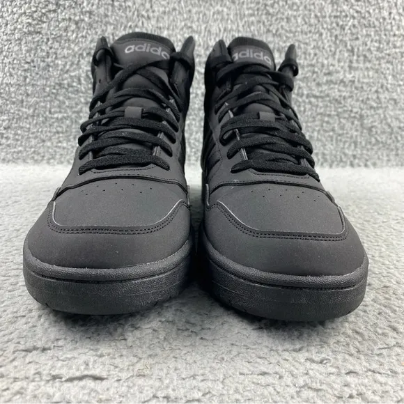 Adidas Hoops 3.0 Mid Shoes Mens 10.5‎ Sneaker Basketball Black Athletic Trainers