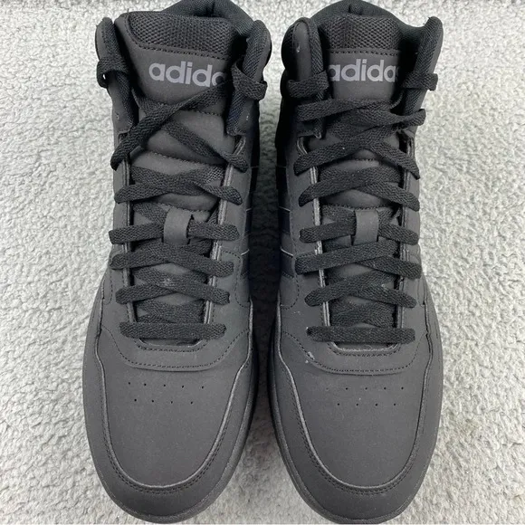 Adidas Hoops 3.0 Mid Shoes Mens 10.5‎ Sneaker Basketball Black Athletic Trainers