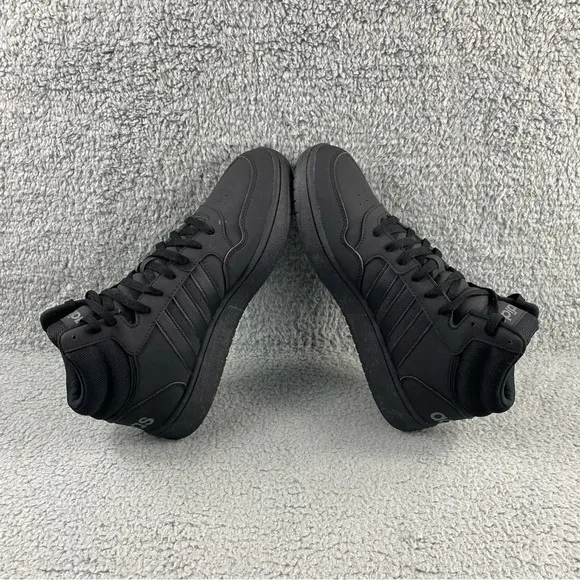 Adidas Hoops 3.0 Mid Shoes Mens 10.5‎ Sneaker Basketball Black Athletic Trainers