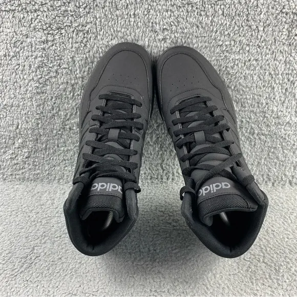 Adidas Hoops 3.0 Mid Shoes Mens 10.5‎ Sneaker Basketball Black Athletic Trainers