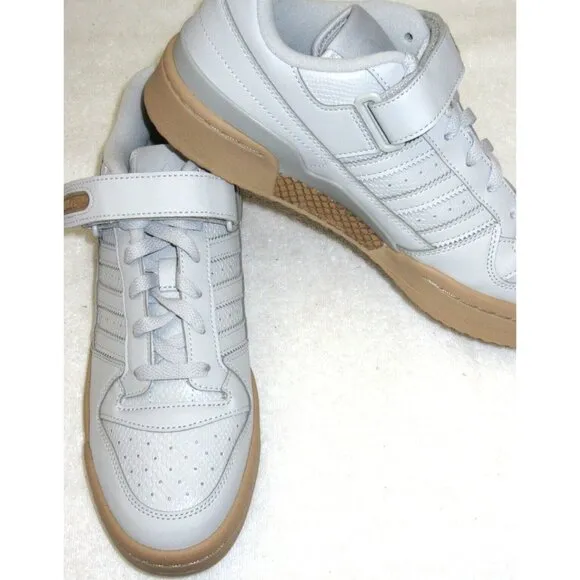 Adidas Men's Forum Low Leather Basketball Shoes Grey Gum Bottom Sizes NIB