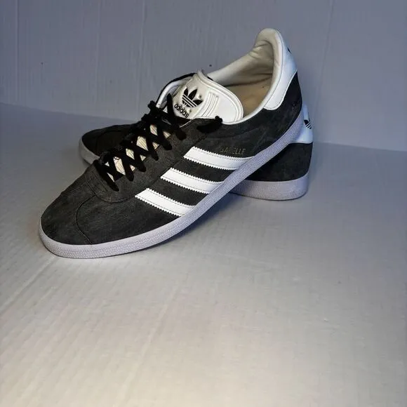 Adidas Men's Gazelle Sneakers Earth Strata Gray suede White size 12