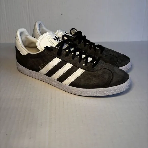 Adidas Men's Gazelle Sneakers Earth Strata Gray suede White size 12